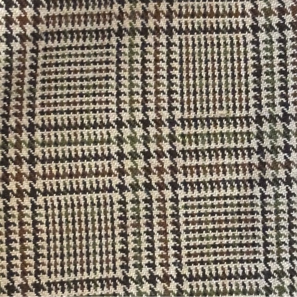 Vintage 80s Virgo II Tan Khaki Brown Houndstooth Blazer w/ Shoulder Pads Size 14 - Picture 11 of 14